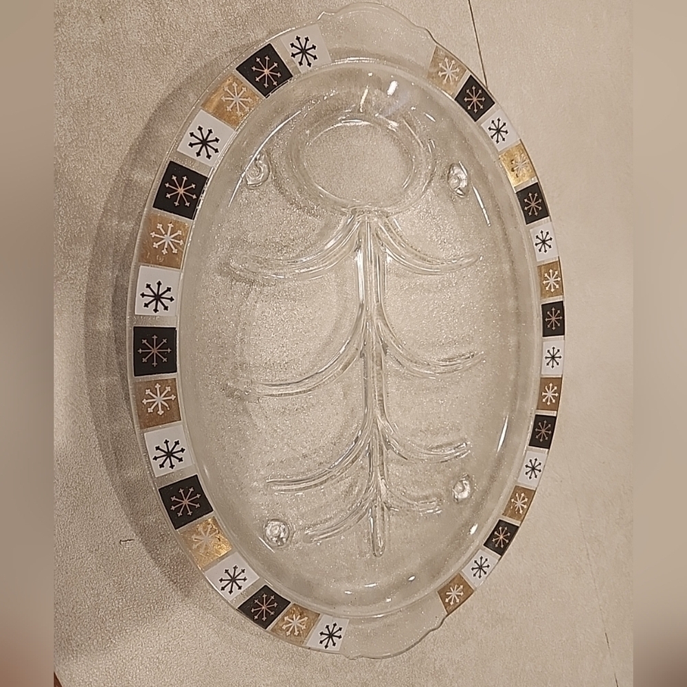 Vintage MCM Large Glass Serving Platter